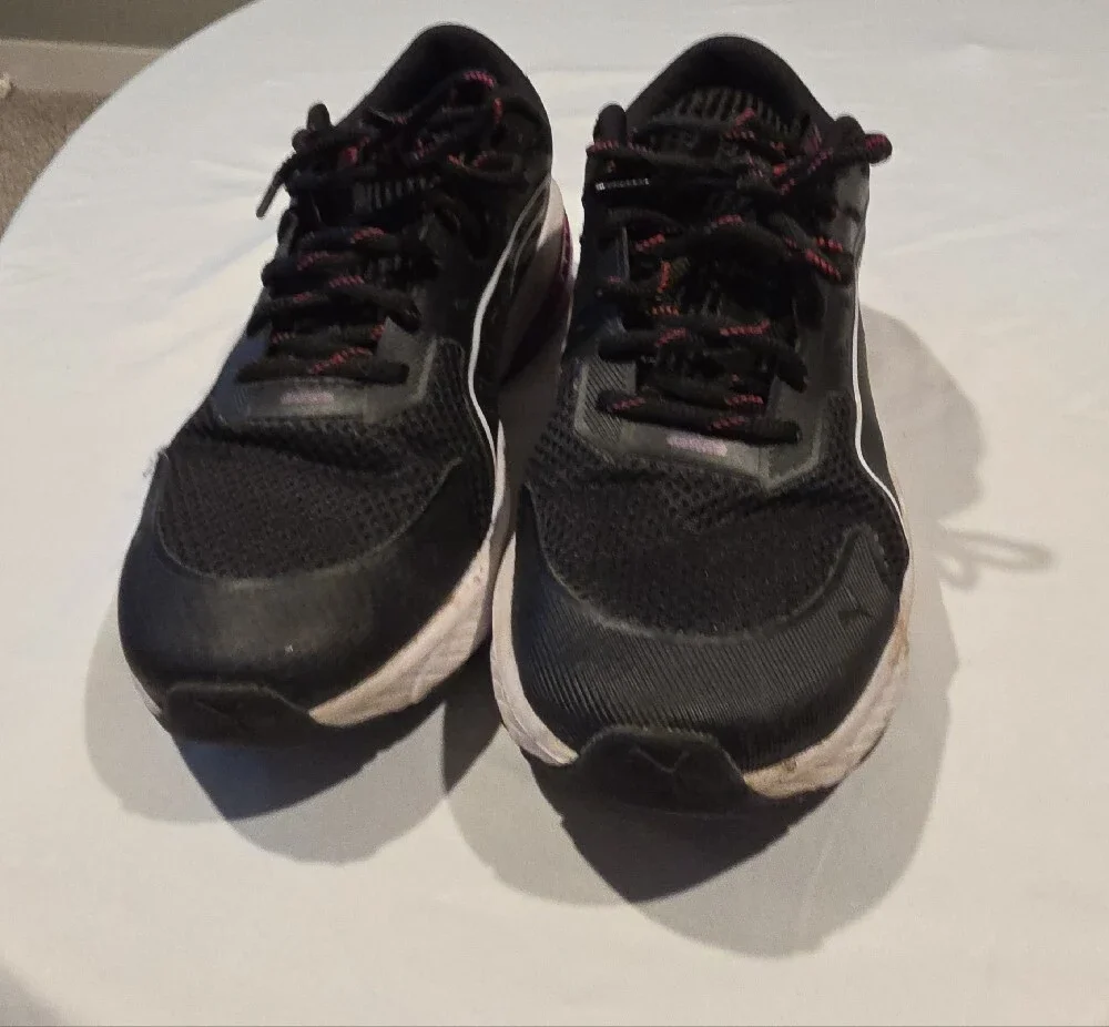 Puma Black Sneakers with Pink Accents
